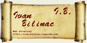 Ivan Bilinac vizit kartica